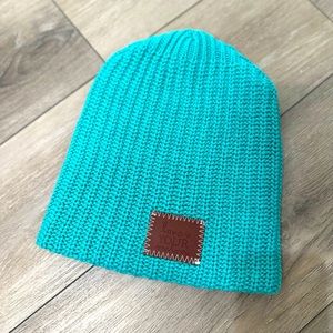 Love Your Melon Leather Patch Beanie (Like New)